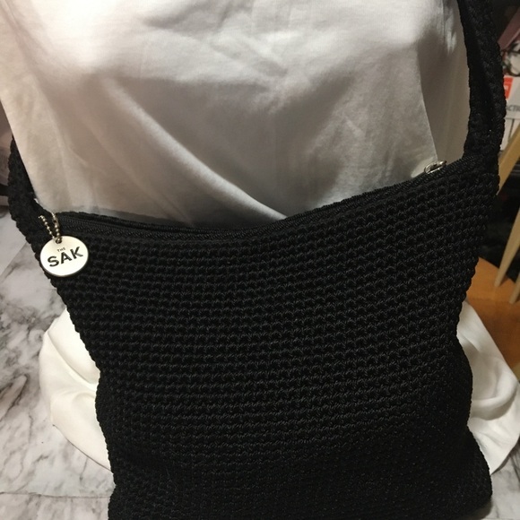 The Sak Black Crochet Shoulder Bag - Picture 7 of 8